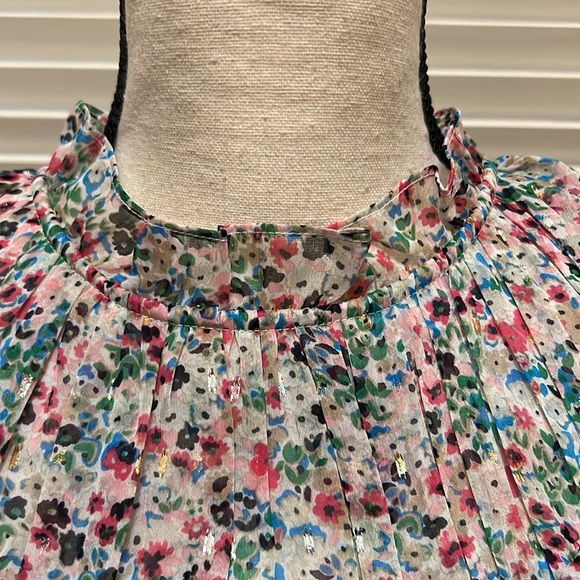 Boden V Yoke Flounce Top in Ivory Gardenia Petal, Size 12 - Picture 4 of 17